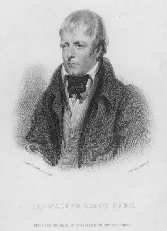 Sir Walter Scott, Baronet (Gravur) von English School