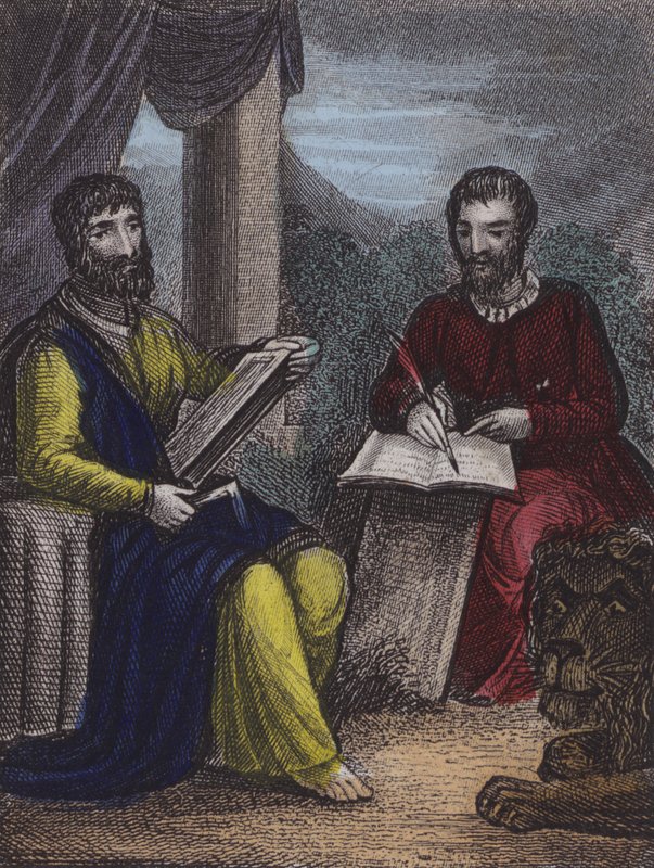 Matthäus, Markus (kolorierte Gravur) von English School