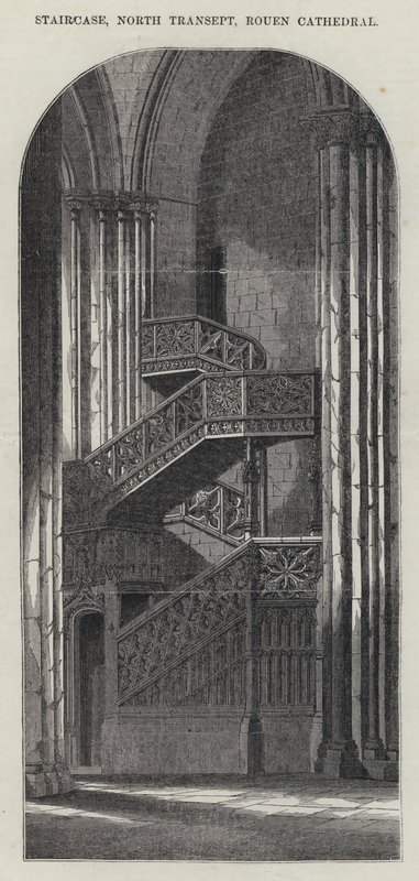 Treppe, Nordquerhaus, Kathedrale von Rouen von English School