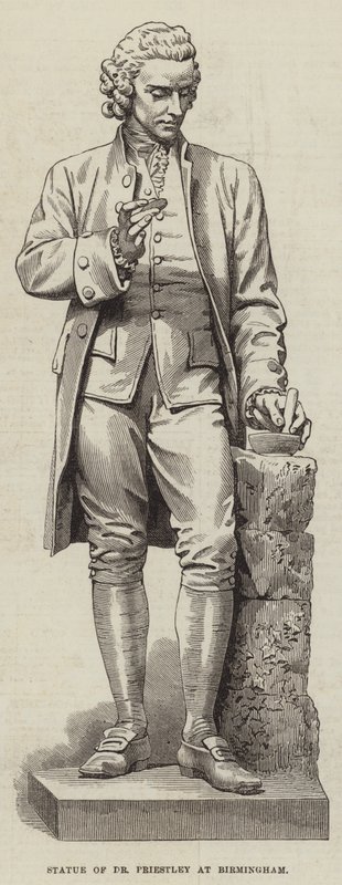 Statue von Dr. Priestley in Birmingham (Gravur) von English School