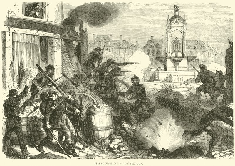 Straßenkämpfe in Châteaudun, Oktober 1870 von English School