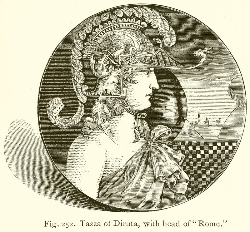 Tazza von Diruta, mit Kopf von Rom von English School