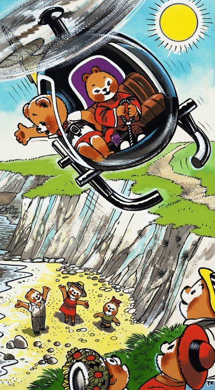 Teddybären im Hubschrauber von English School