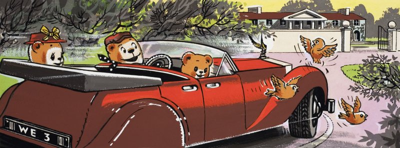 Teddybären fahren nach Hause von English School