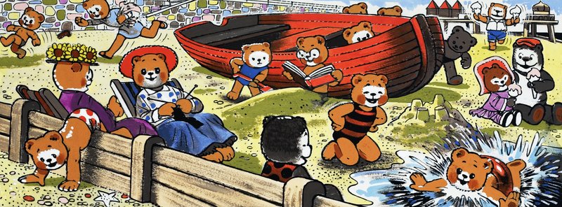 Teddybären am Strand von English School