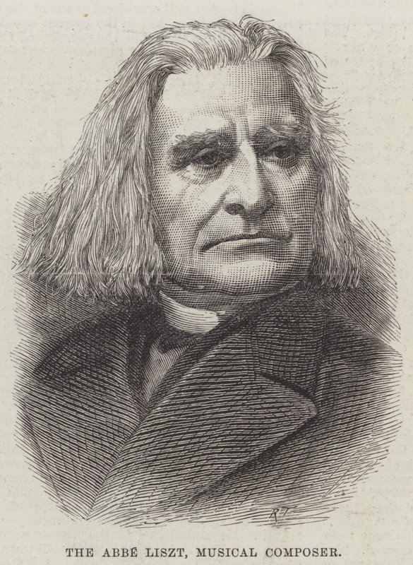 Der Abt Liszt, Musikkomponist (Stich) von English School