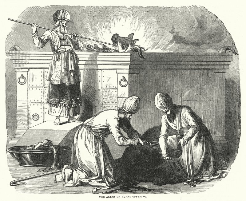 Der Brandopferaltar (Gravur) von English School