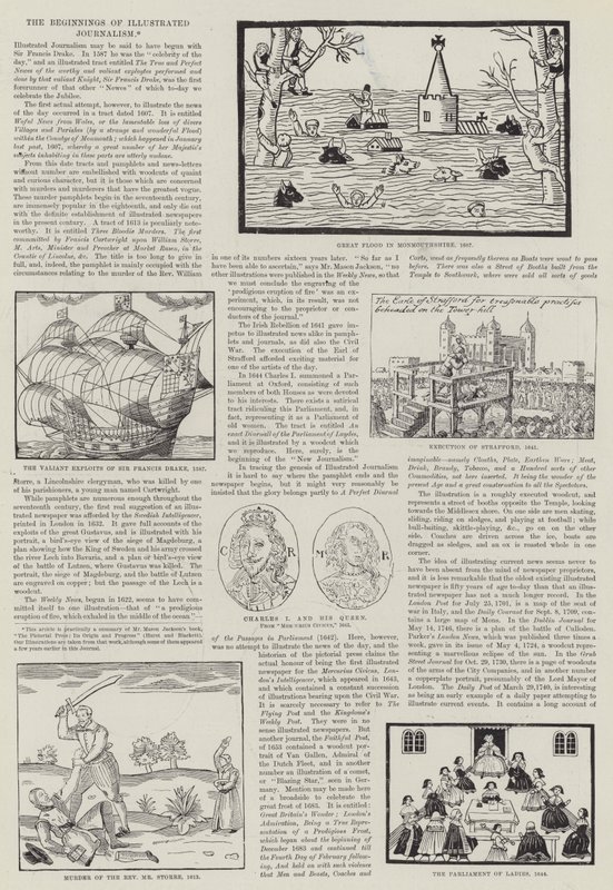 Die Anfänge des illustrierten Journalismus (Gravur) von English School