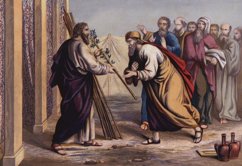 Das Blühen von Aarons Stab von English School