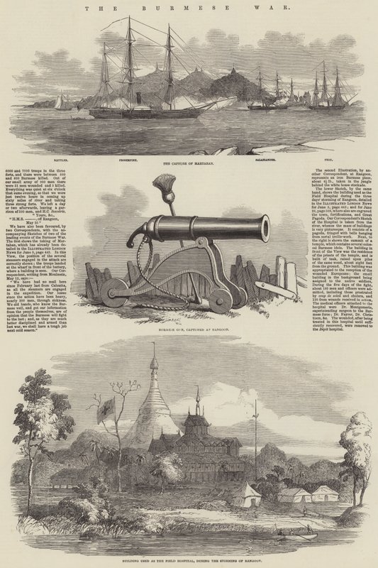 Der Birma-Krieg (Gravur) von English School