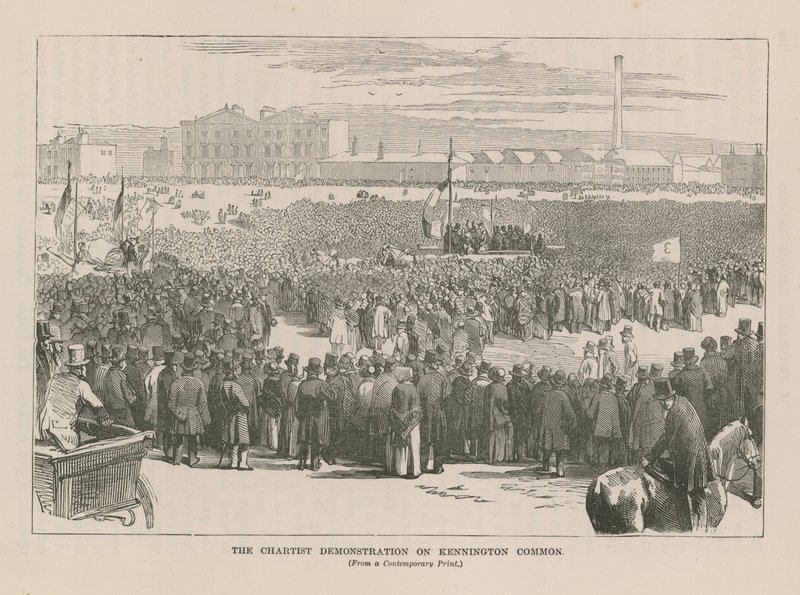 Die Chartistendemonstration auf dem Kennington Common von English School