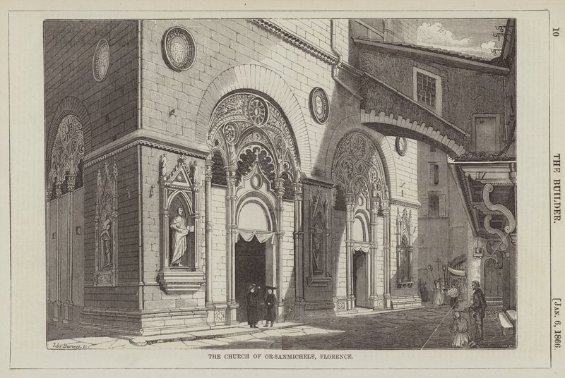 Die Kirche von Or-sanmichele, Florenz (Gravur) von English School