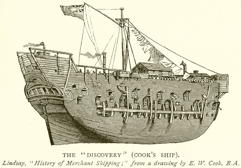 Die Discovery (Cooks Schiff) von English School