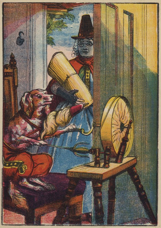 Der Hund beim Spinnen von English School