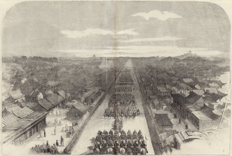 Der Eintritt des Earl of Elgin in Peking von English School