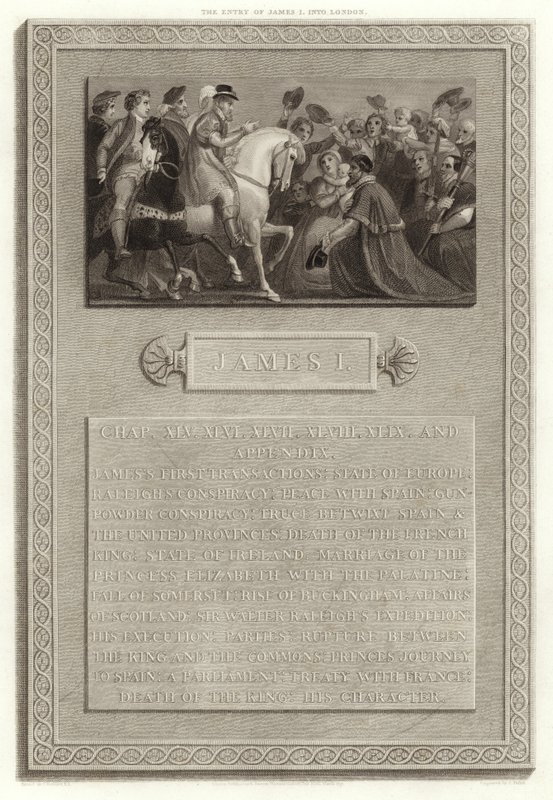 Der Einzug von James I in London von English School