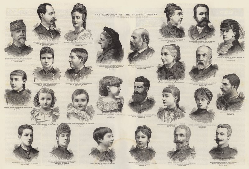 Die Vertreibung der französischen Prinzen (Gravur) von English School