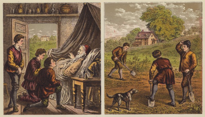 Das Vermächtnis des Vaters (Farblithographie) von English School