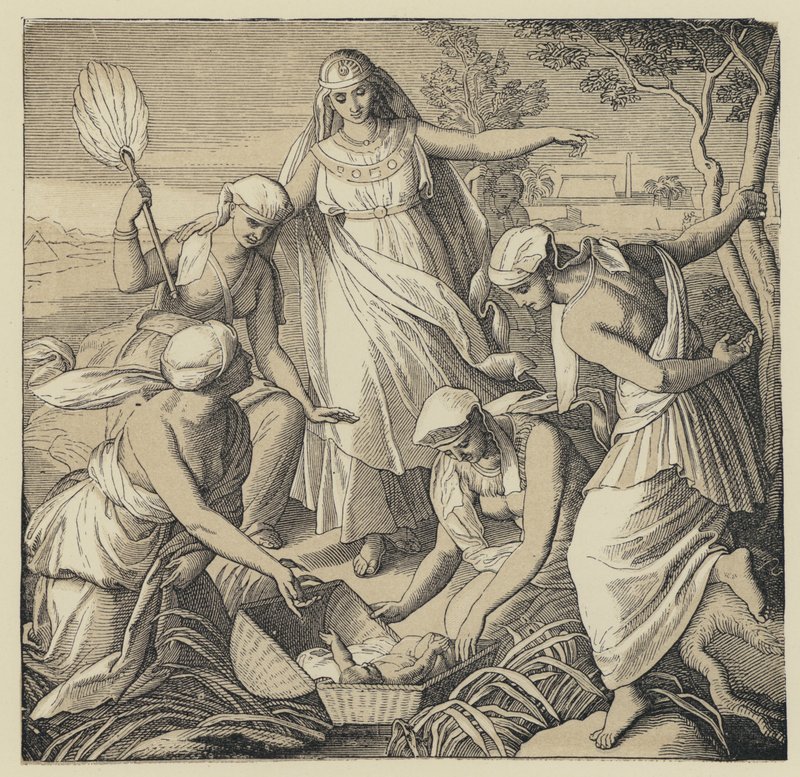 Das Auffinden von Moses (Gravur) von English School