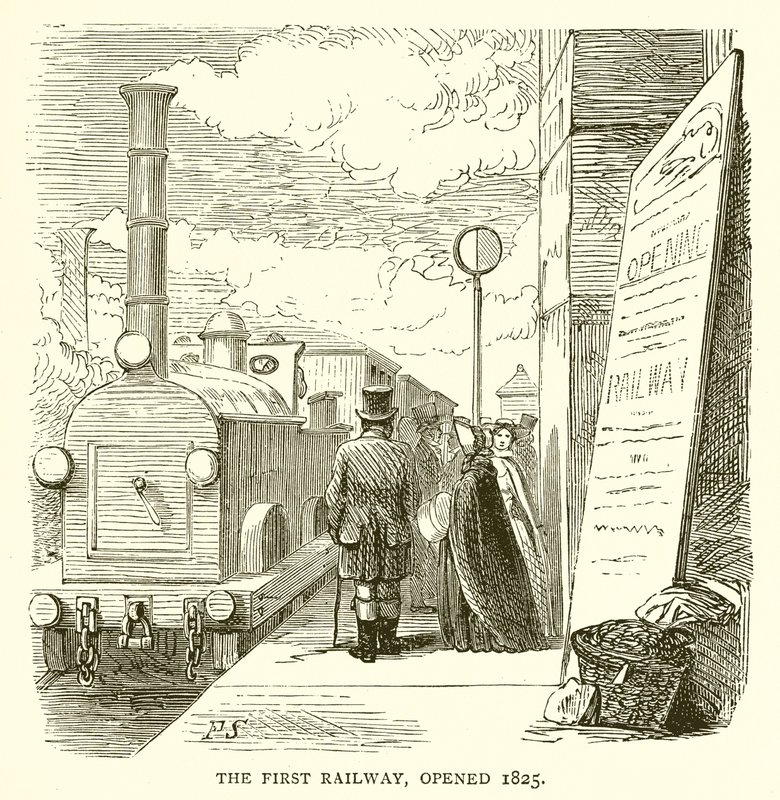 Die erste Eisenbahn, eröffnet 1825 von English School