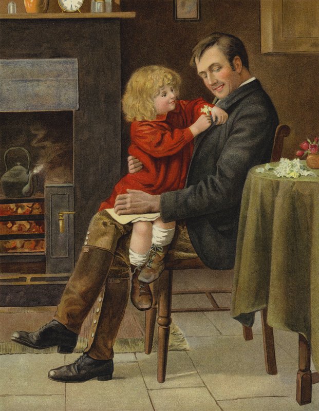 Die Tochter des Wildhüters (Chromolithografie) von English School