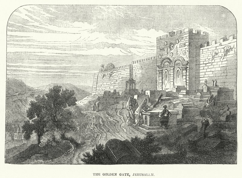 Das Goldene Tor, Jerusalem (Gravur) von English School