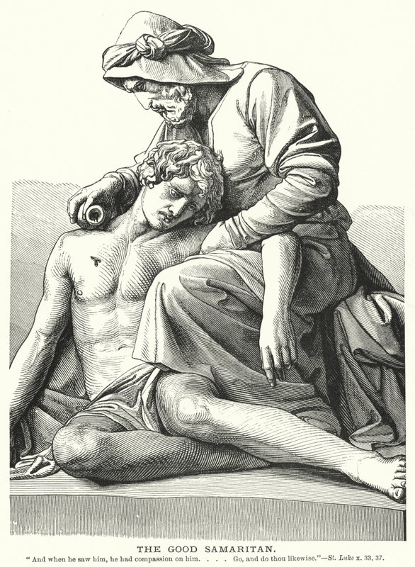 Der barmherzige Samariter (Stich) von English School