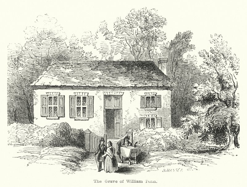 Das Grab von William Penn (Stich) von English School