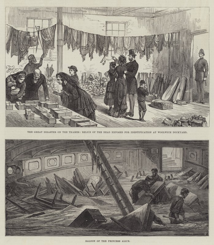 Die große Katastrophe auf der Themse (Stich) von English School