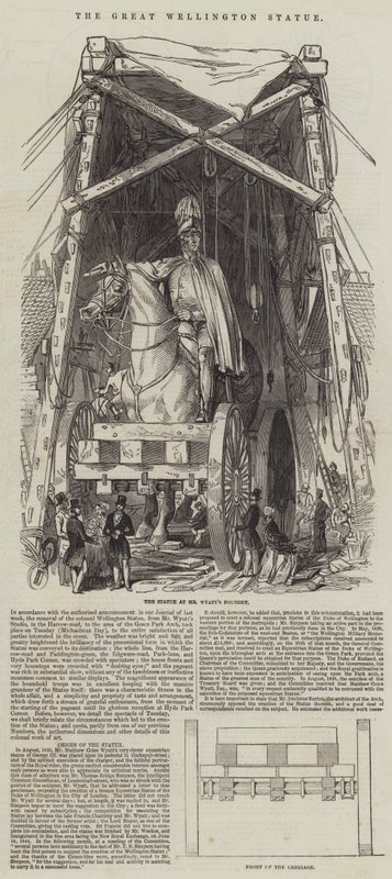 Die Große Wellington-Statue (Stich) von English School