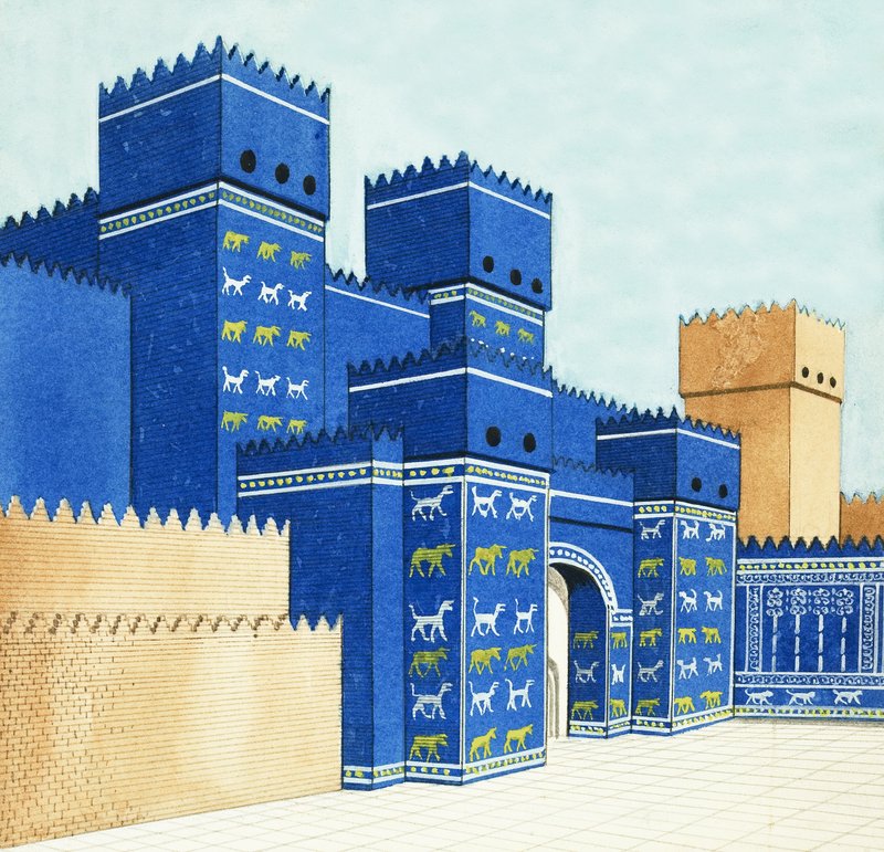 Das Ischtar-Tor in Babylon von English School