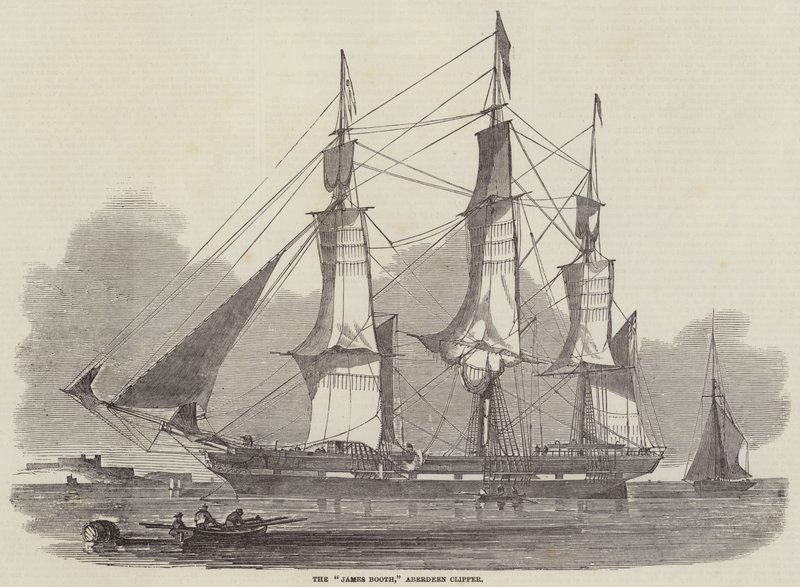 Die "James Booth," Aberdeen Clipper (Stich) von English School