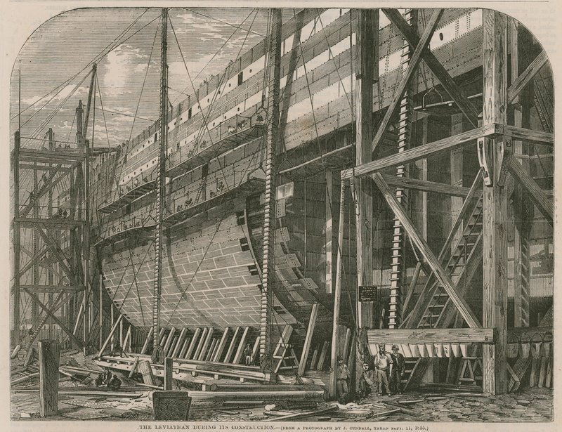 Der Leviathan während des Baus von English School