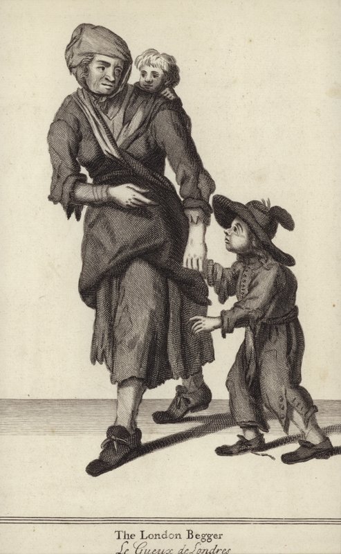 Der Londoner Bettler (Gravur) von English School