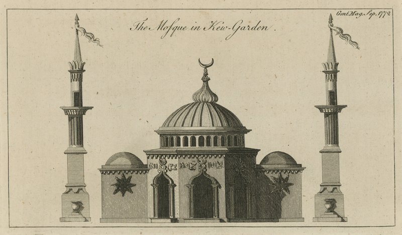 Die Moschee in den Kew Gardens, London von English School