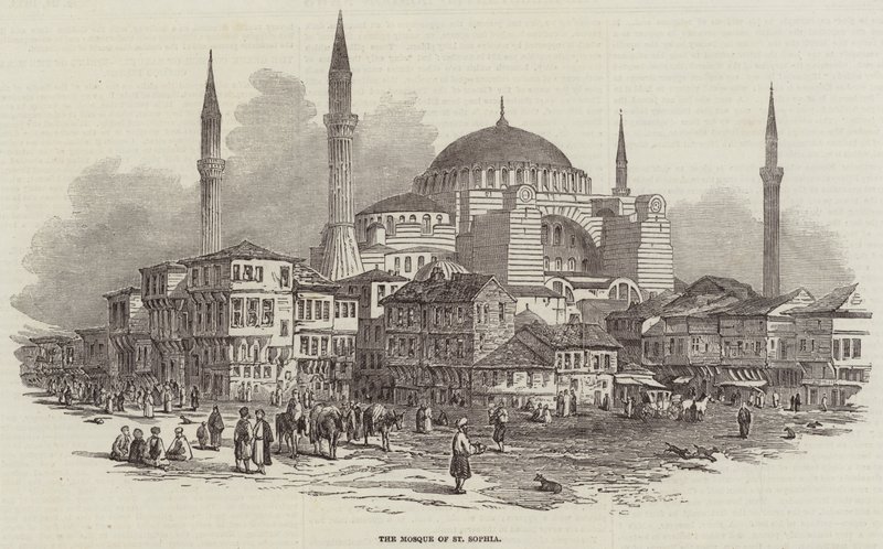 Die Moschee von St. Sophia (Stich) von English School