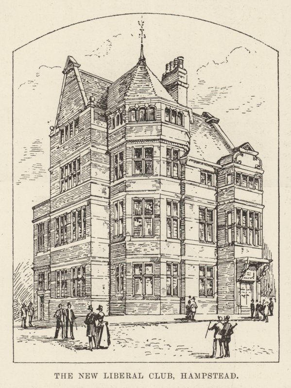 Der neue Liberale Club, Hampstead (Stich) von English School