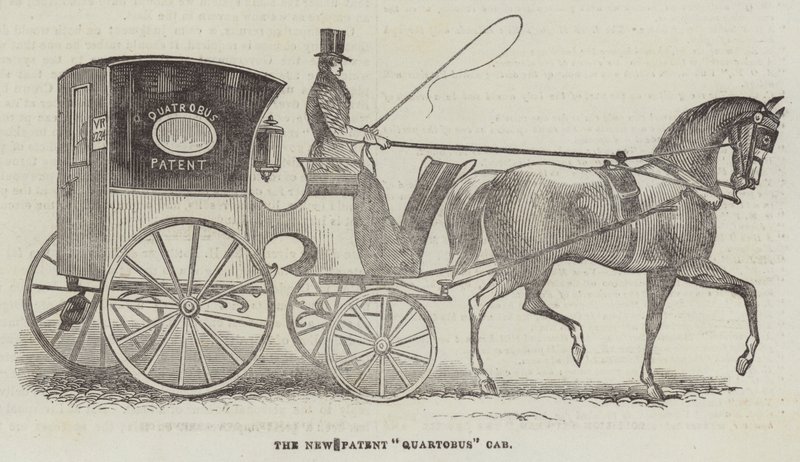 Das neue Patent "Quartobus" Taxi (Gravur) von English School