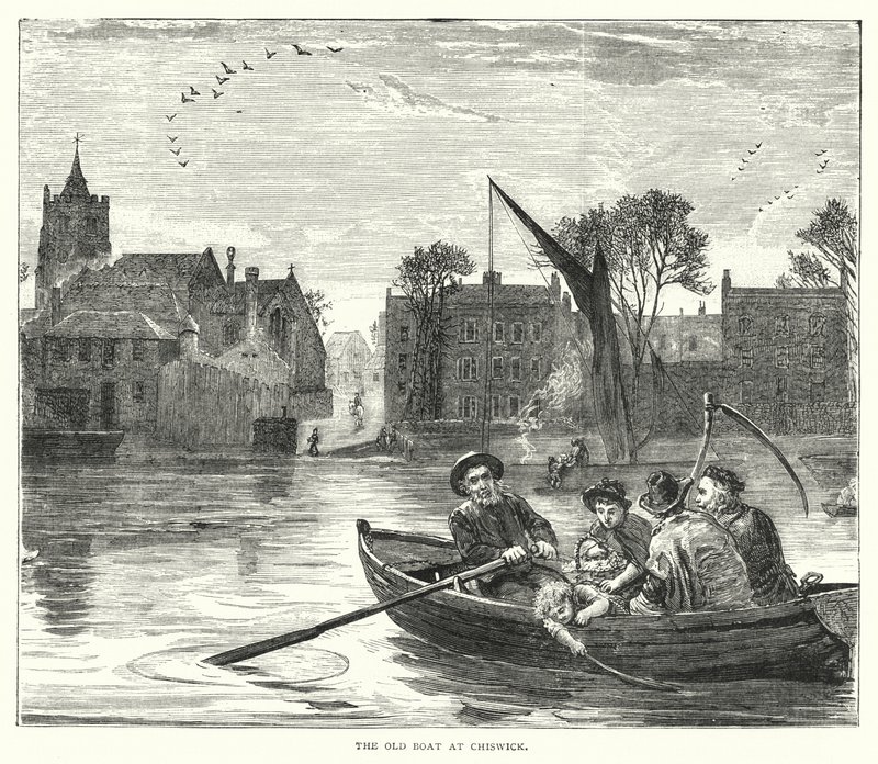 Das alte Boot in Chiswick (Gravur) von English School