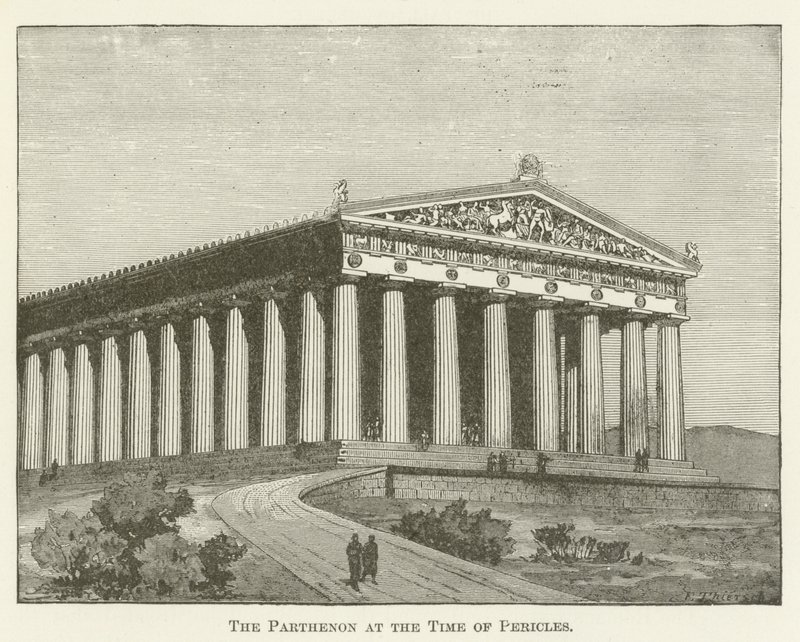 Der Parthenon zur Zeit des Perikles von English School