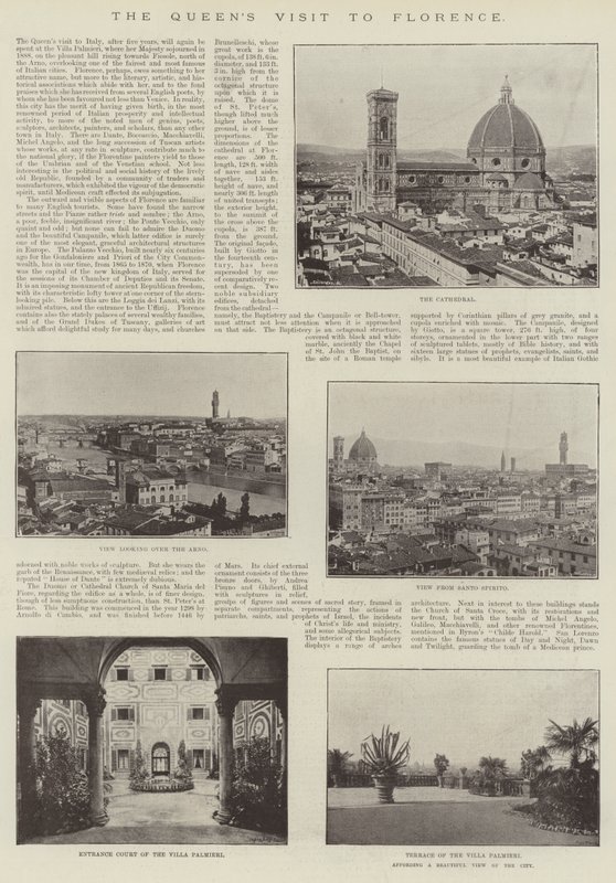 Der Besuch der Königin in Florenz (Gravur) von English School