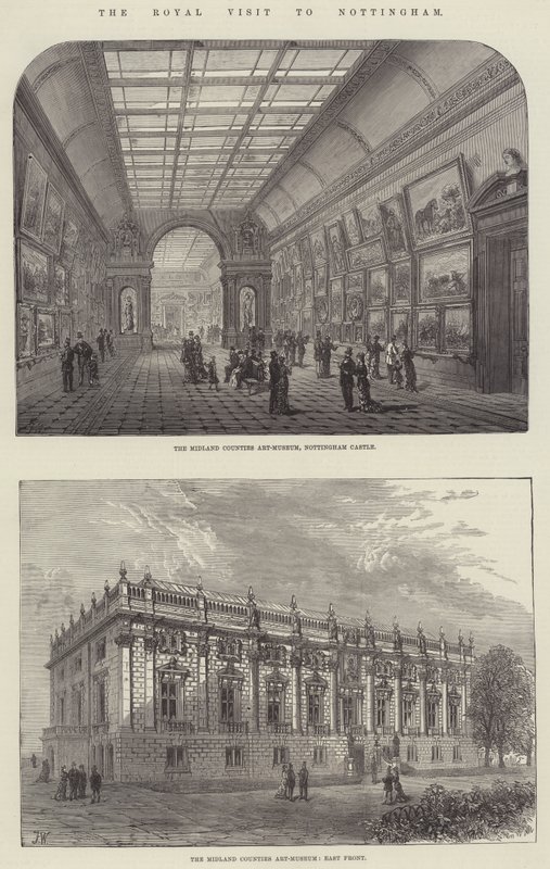 Der königliche Besuch in Nottingham (Gravur) von English School