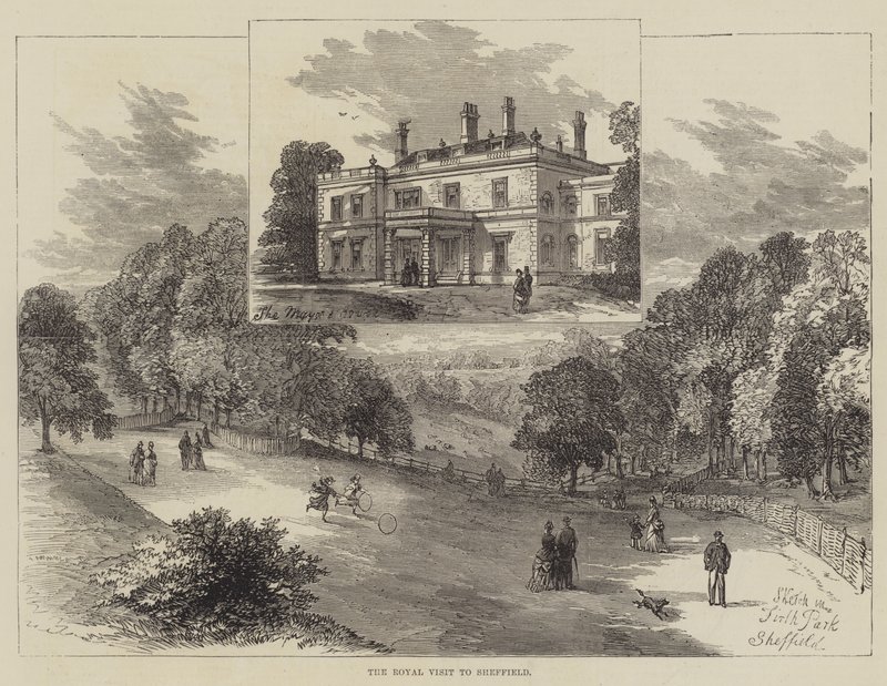 Der königliche Besuch in Sheffield (Stich) von English School