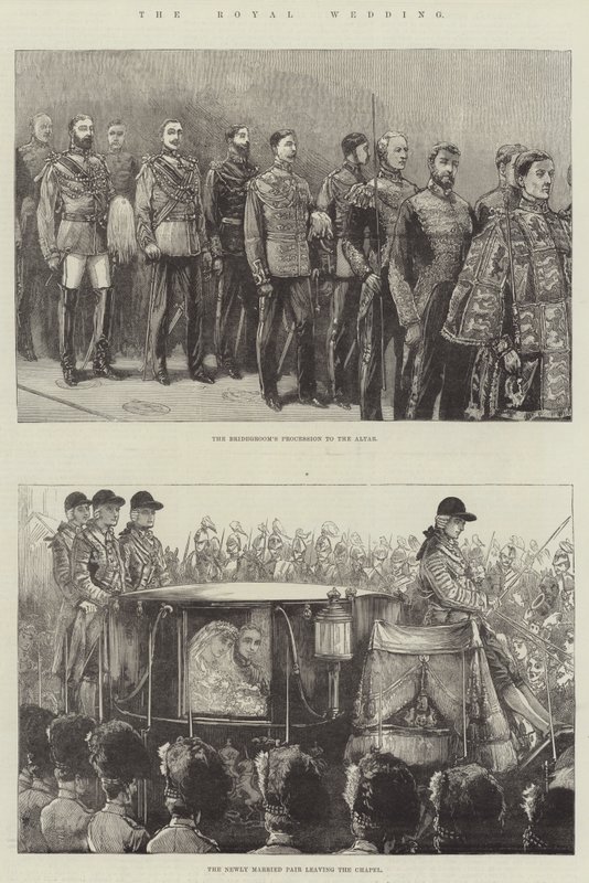 Die königliche Hochzeit (Gravur) von English School