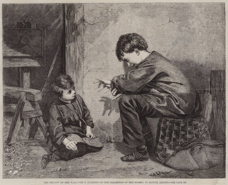 Der Schatten an der Wand (Stich) von English School