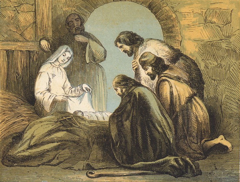 Die Hirten finden Jesus von English School