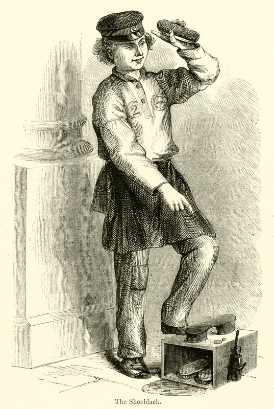 Der Schuhputzer (Gravur) von English School