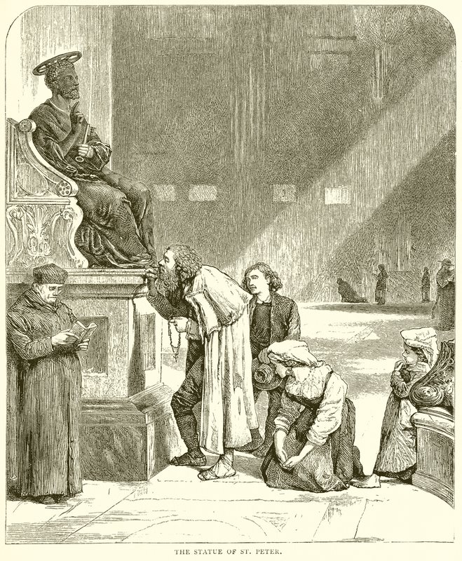 Die Statue des Heiligen Petrus von English School