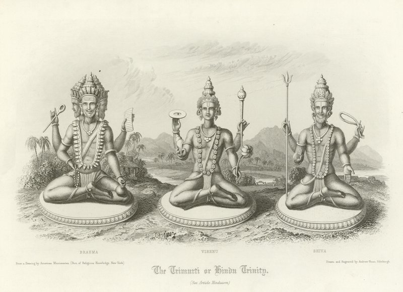 Die Trimurti oder hinduistische Dreifaltigkeit von English School