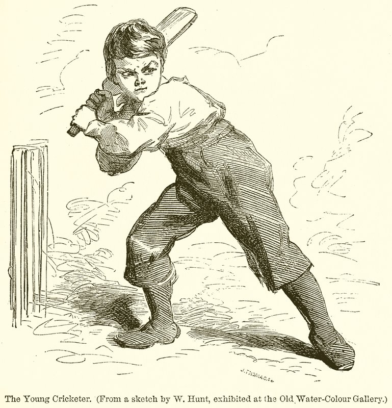 Der junge Cricketspieler von English School